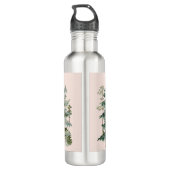 Wasserfarbener Pinienwald und Berg Außenbereich Edelstahlflasche (Rückseite)