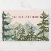 Wasserfarbener Pinienwald und Gebirge Rustikal Lebensmitteletikett (Einzelnes Label)