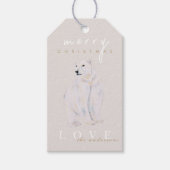 Wasserfarbener Polar Bär Moderne frohe Weihnachten Geschenkanhänger (Vorderseite)