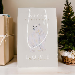 Wasserfarbener Polar Bär Moderne frohe Weihnachten Mittlere Geschenktüte