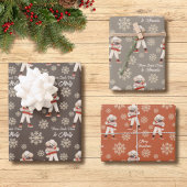 Wasserfarbener Poodle Snowflags Custom Holiday Geschenkpapier Set