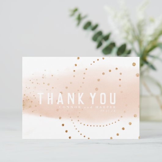 Wasserfarbener Pullash Moderne Abstrakte Kunst Dankeskarte (Stehend Vorderseite)