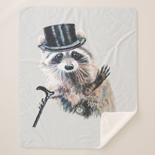Wasserfarbener Raccoon Gestresster offizieller Spa Sherpadecke (Vorderseite)