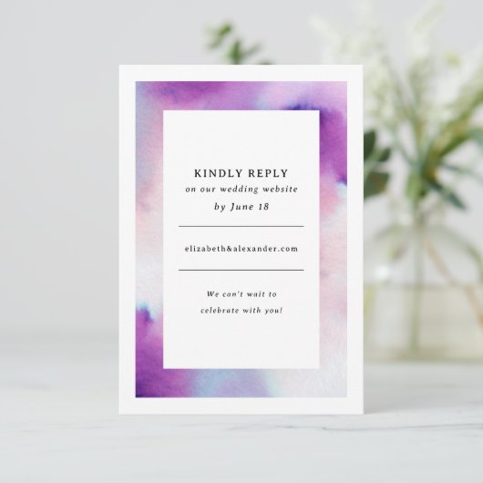 Wasserfarbener Rahmen - Einladung (Stehend Vorderseite)