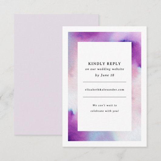 Wasserfarbener Rahmen - Einladung (Vorne/Hinten)