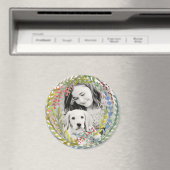 Wasserfarbener Rahmen für den Feiertag Magnet (In Situ (Geschirrspüler))