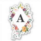 Wasserfarbener Rahmen mit individualisierbarem Anf Aufkleber (Vorderseite)