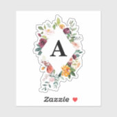 Wasserfarbener Rahmen mit individualisierbarem Anf Aufkleber (Blatt)