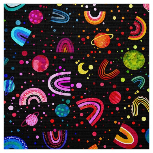 Wasserfarbener Regenbogen Galaxy Girls farbenfroh Stoff (Muster)