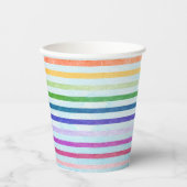 Wasserfarbener Regenbogen Streifen Art Party Cup Pappbecher (Vorderseite)