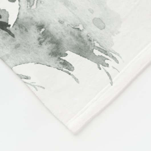 Wasserfarbener Regenwald Winter Fleecedecke (Ecke)