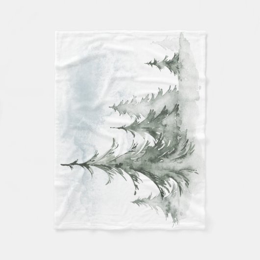 Wasserfarbener Regenwald Winter Fleecedecke (Vorderseite)