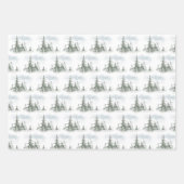 Wasserfarbener Regenwald Winter Geschenkpapier Set (Vorderseite 3)