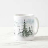 Wasserfarbener Regenwald Winter Kaffeetasse (VorderseiteRechts)