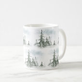 Wasserfarbener Regenwald Winter Kaffeetasse (VorderseiteRechts)