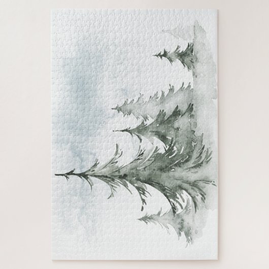 Wasserfarbener Regenwald Winter Puzzle (Vertikal)