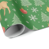 Wasserfarbener Rentier und Christbaum - Geschenkpapier (Rolleneckpunkt)