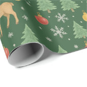 Wasserfarbener Rentier und Christbaum - Geschenkpapier (Rolleneckpunkt)