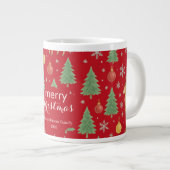 Wasserfarbener Rentier und Christbaum - Jumbo-Tasse (Vorderseite Rechts)
