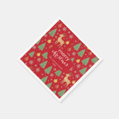 Wasserfarbener Rentier und Christbaum - Serviette (Ecke)