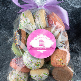 Wasserfarbener rosa Kuchen Elegant gebacken mit Li Runder Aufkleber