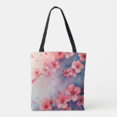 Wasserfarbener Rosa Sakura Tasche (Rückseite)