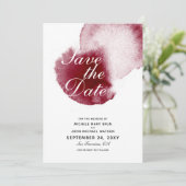 Wasserfarbener Rotwein - Save the Date Karte (Stehend Vorderseite)