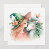 Wasserfarbener Rotzunge Einhorn Fantasy Magic Zita (Vorne/Hinten)