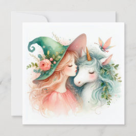 Wasserfarbener Rotzunge Einhorn Fantasy Magic Zita