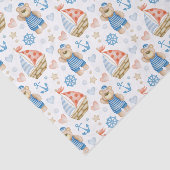 Wasserfarbener Sailboat Sailor Bär Seidenpapier (Ausschnitt)