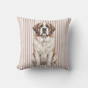 Wasserfarbener Saint Bernard Hund Dekoratives Kiss Kissen