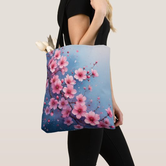 Wasserfarbener Sakura Blossom Tasche (Von Nahem)