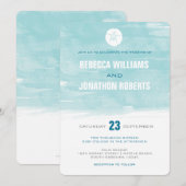 Wasserfarbener Sand Dollar Einladung - runde Ecken (Vorne/Hinten)