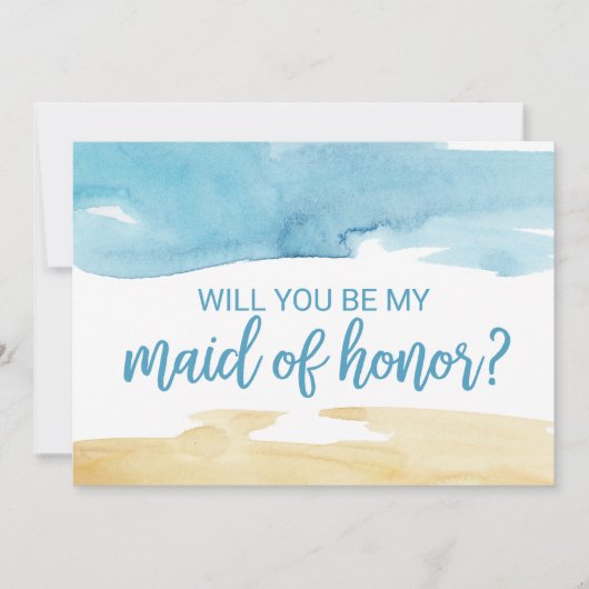 Wasserfarbener Sand & Meer werden Sie meine Trauze Einladung (Vorderseite)
