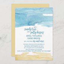 Wasserfarbener Sand und Meer Salty Kisses Wedding