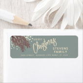 Wasserfarbener Schneekiefer Farm Frohe Weihnachten (Insitu)