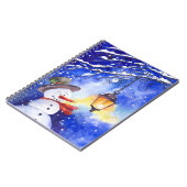 Wasserfarbener Schneemann Frohe Weihnachten Neujah Notizblock (Linke Seite)