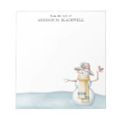 Wasserfarbener Schneemann vom Schreibtisch Notizblock (Vorderseite)