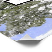 Wasserfarbener Schneewald Foto Familienbaum Poster (Ecke)