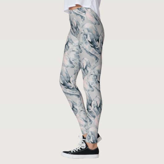 Wasserfarbener Spaß Elefant Süße Tier Art Leggings (Links)