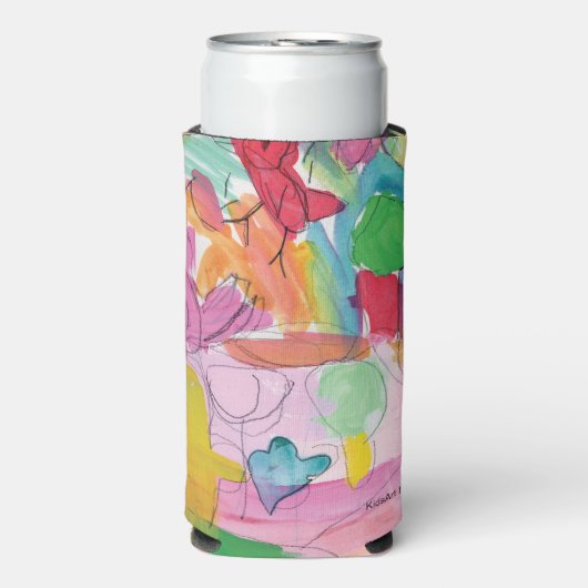 Wasserfarbener Spaß - KinderKunst für das CHOC Selters Dosenkühler (Seltzer Vorderseite)