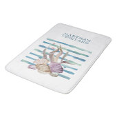 WASSERFARBENER STRAND MUSCHELN CORAL VACATION BADEMATTE (Schrägansicht)