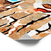 Wasserfarbener Teddybär in alten Ruinen Poster (Ecke)