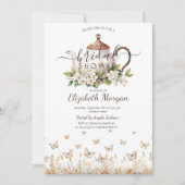 Wasserfarbener Tee-Cup Schmetterlinge Einladung (Vorderseite)