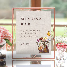 Wasserfarbener Tee Party Mimosa Bar Sign Poster