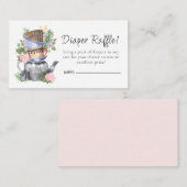 Wasserfarbener Tee Party Windeln Raffle Begleitkarte (Vorne/Hinten)