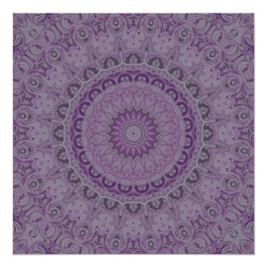 Wasserfarbener Traum Mandala im Schatten der Lila Poster (Vorderseite)