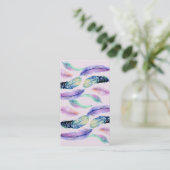 Wasserfarbener Traum Wilde Federn Visitenkarte (Stehend Vorderseite)