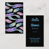 Wasserfarbener Traum Wilde Federn Visitenkarte (Vorne/Hinten)