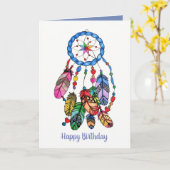 Wasserfarbener Traumfänger Karte (Gelbe Blume)